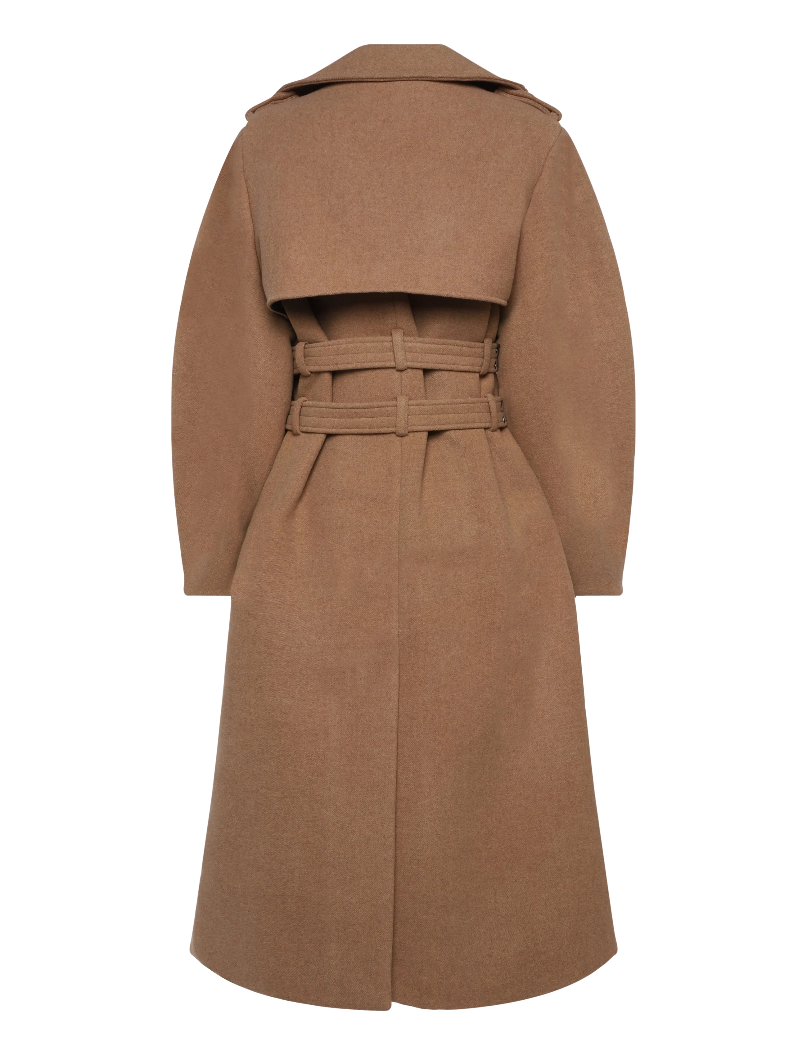 Ganni - Belted Double Breasted Coat - vinterjakker - brown - 1