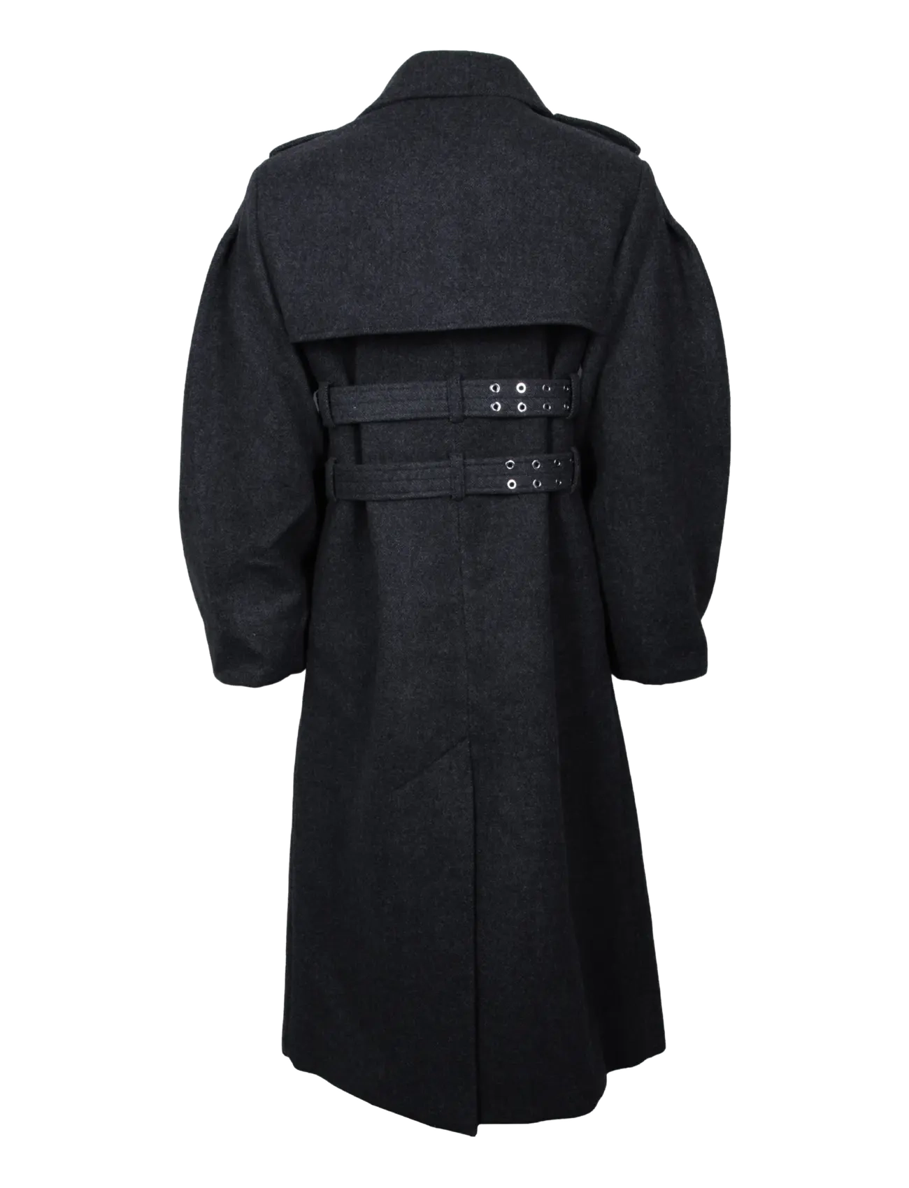 Ganni - Belted Double Breasted Coat - winterjacken - grey - 1