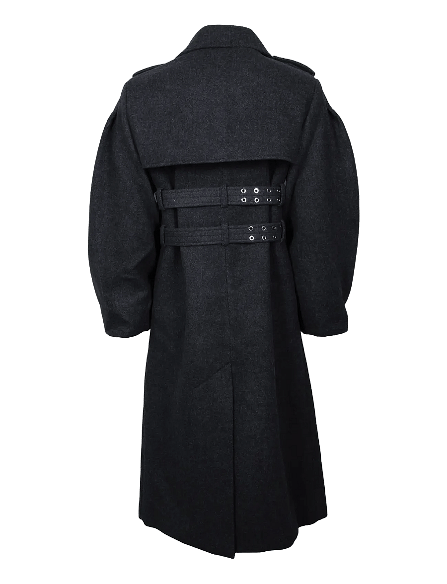 Ganni - Belted Double Breasted Coat - winterjacken - grey - 1