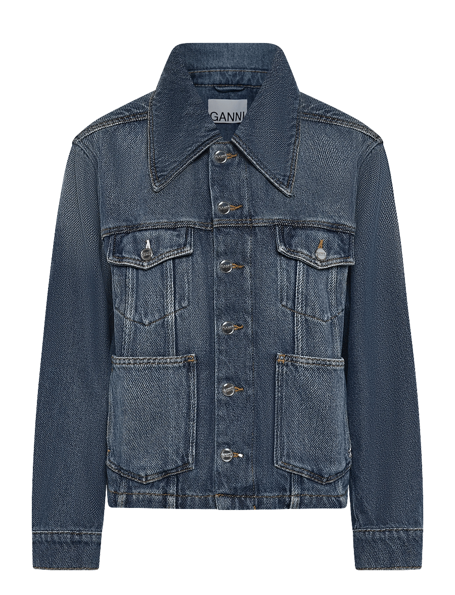 Ganni - Heavy Denim Jacket - frühlingsjacken - blue - 0