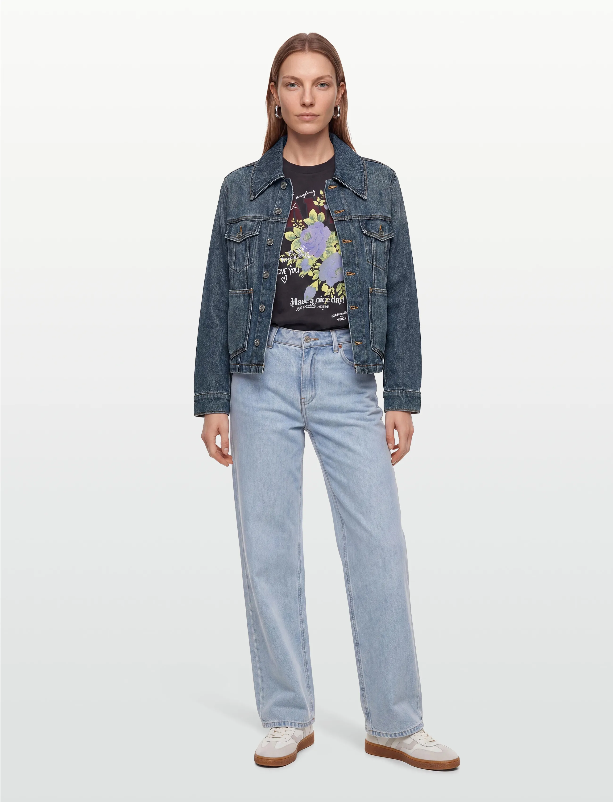 Ganni Heavy Denim Jacket, Kvinder, Oversized Denim Jakke, Blå, Str: 38