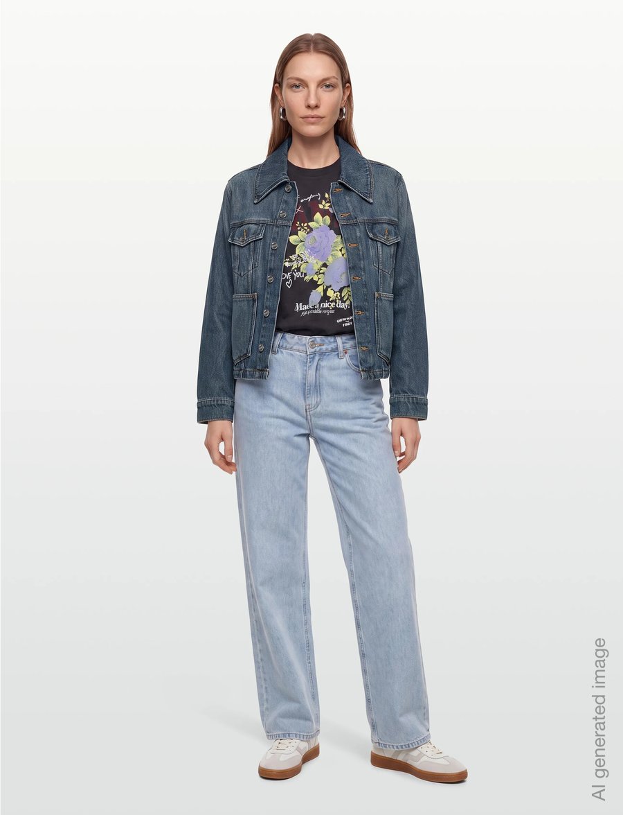 Ganni - Heavy Denim Jacket - jeansjacken - blue - 0