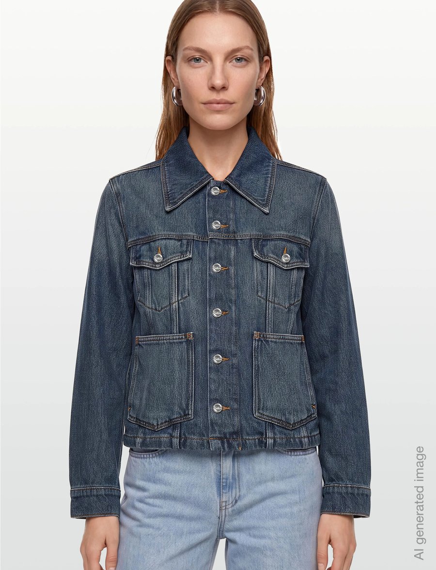 Ganni - Heavy Denim Jacket - jeansjacken - blue - 3