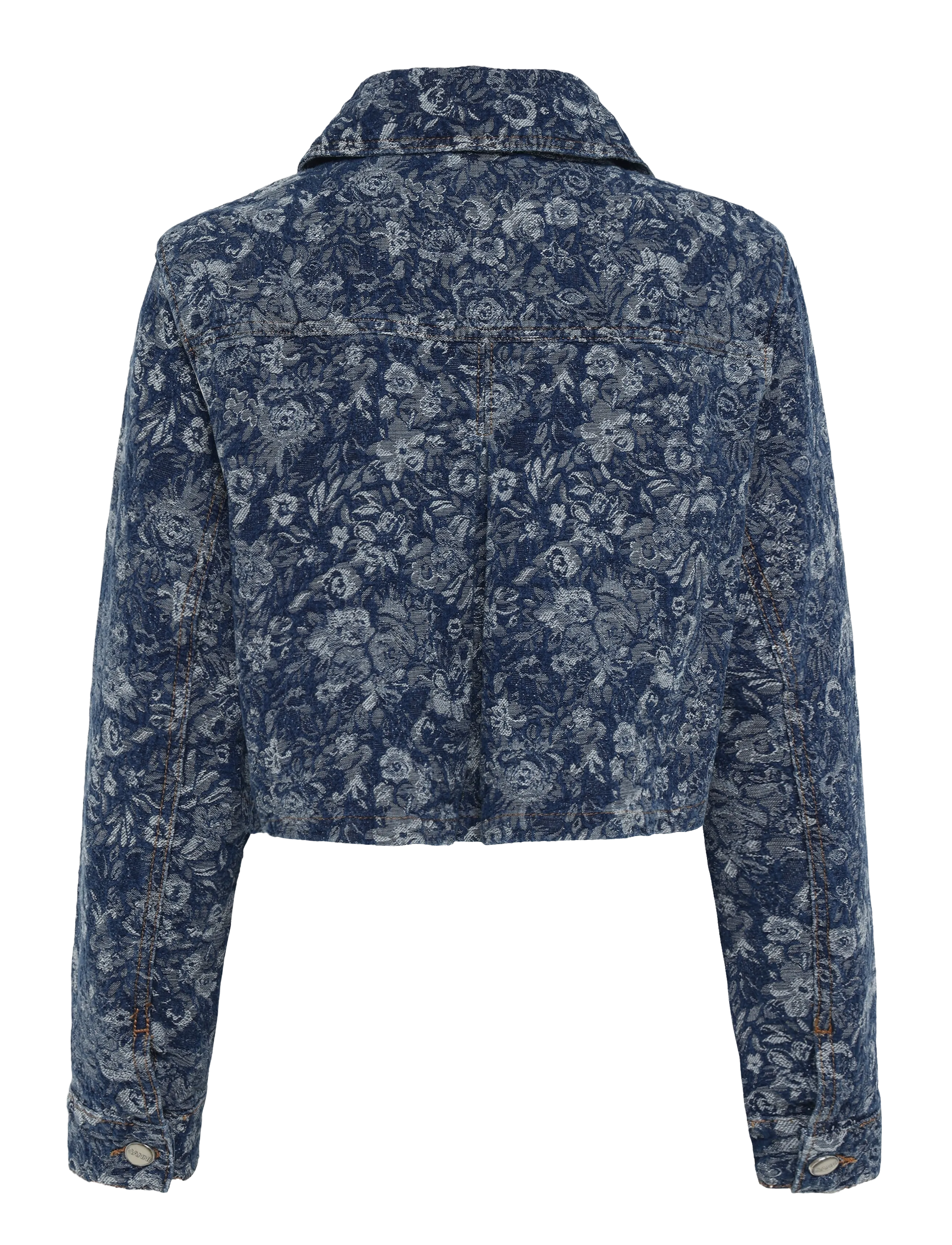 Ganni - Floral Pattern Cropped Denim Jacket - blue - 1