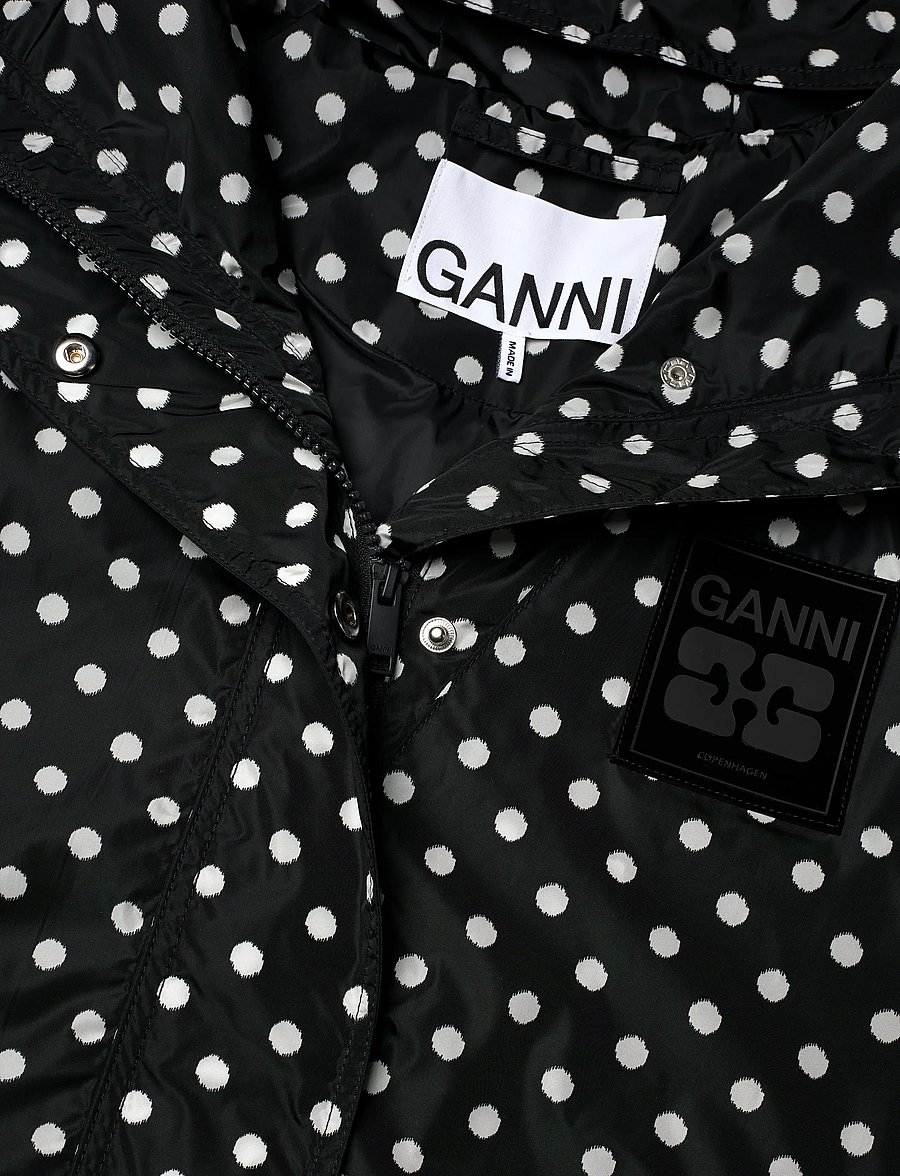 Ganni - Printed Flyweight Nylon Jacket - jackor - black - 2