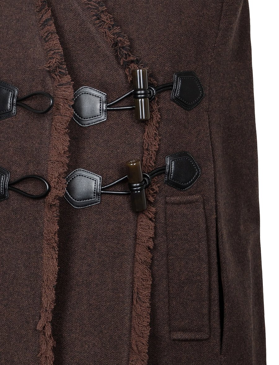 Ganni - Cape in Brown Wool - winterjacken - brown - 2