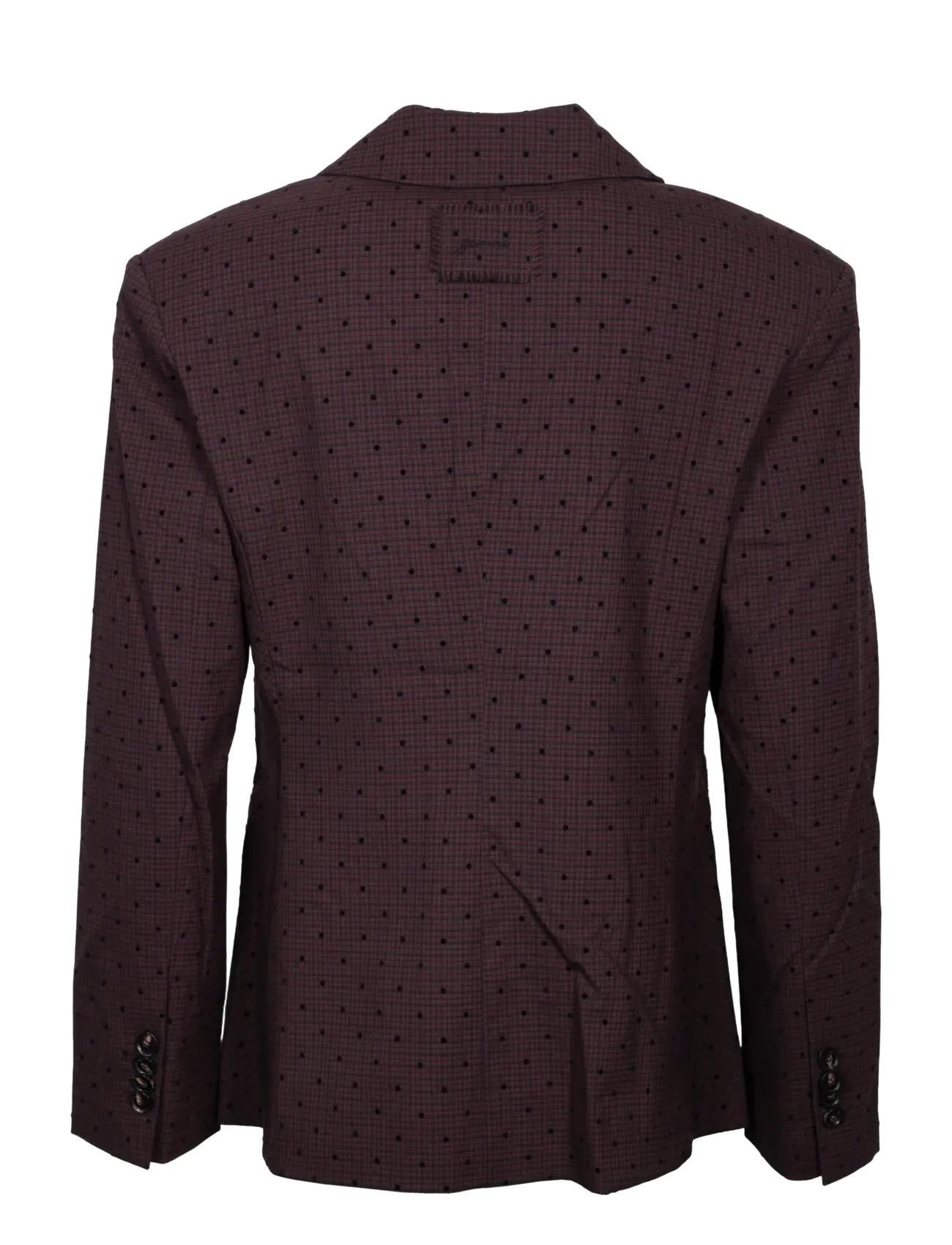 Ganni - Flock Check Suiting Blazer - blazers à fermeture droite - brown - 1
