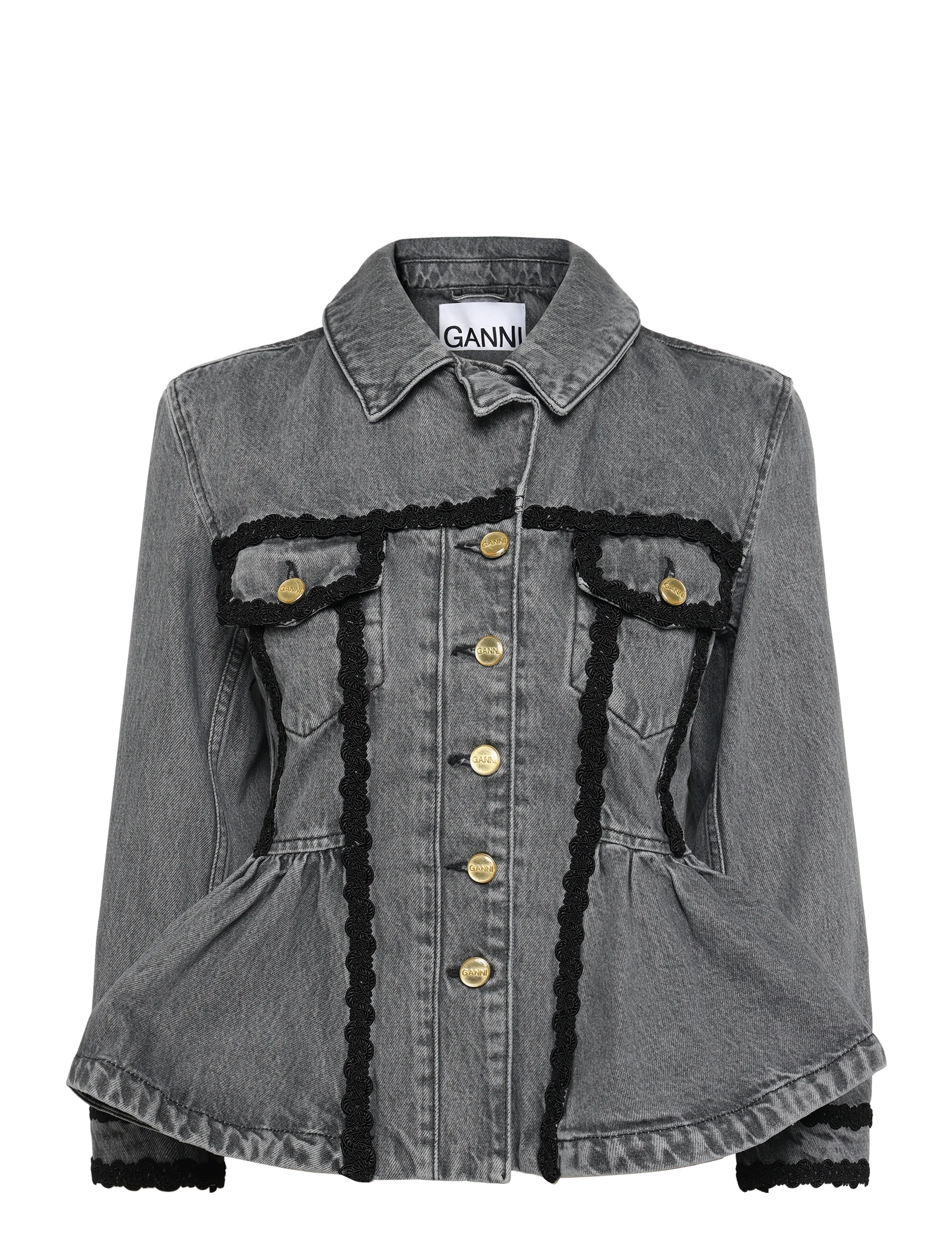 Ganni Rigid Denim Jacket - Denim - GREY / grey