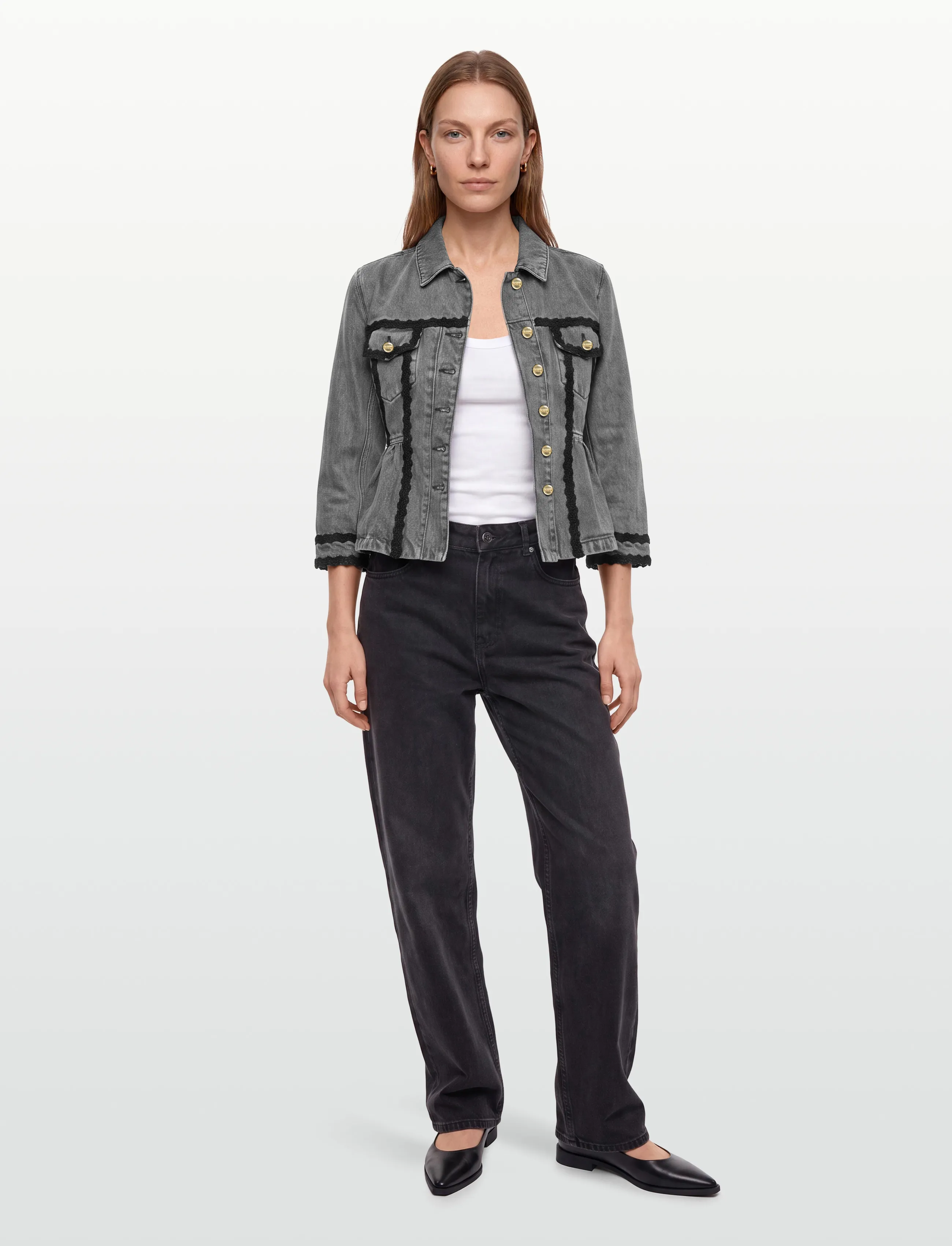Ganni Rigid Denim Jacket, 34, Jackets, Grau - Denim, Frauen