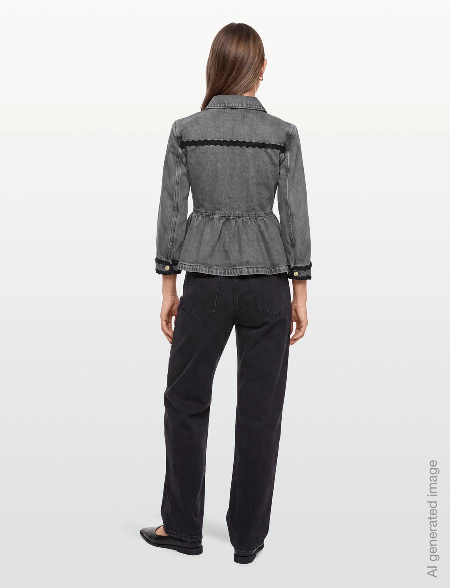 Ganni - Rigid Denim Jacket - jeansjacken - grey - 4
