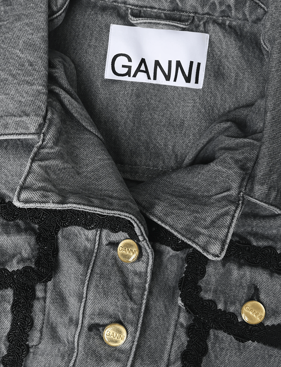 Ganni - Rigid Denim Jacket - frühlingsjacken - grey - 2