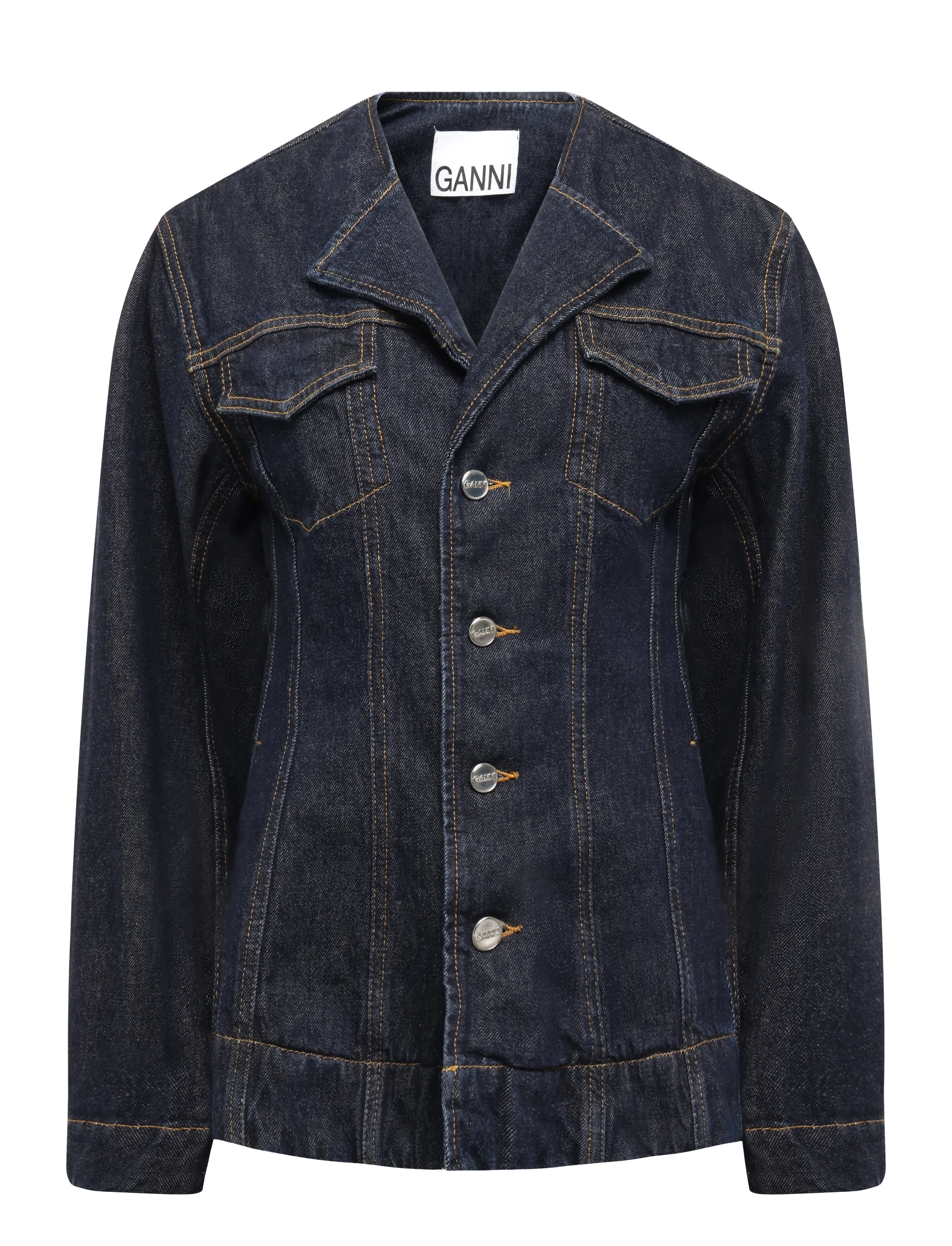 Ganni Dark Rinse Denim Blazer - GANNI - BLUE / blue