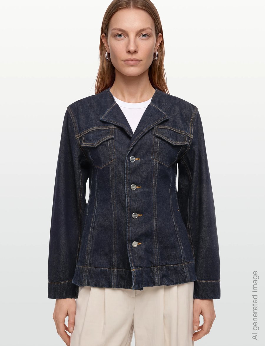 Ganni - Dark Rinse Denim Blazer - einreihige blazer - blue - 3