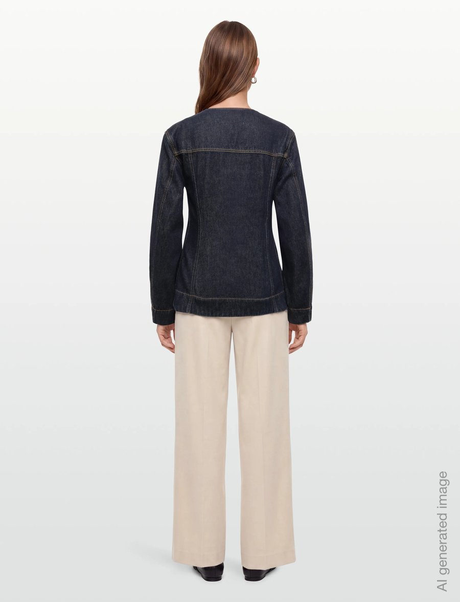 Ganni - Dark Rinse Denim Blazer - einreihige blazer - blue - 4