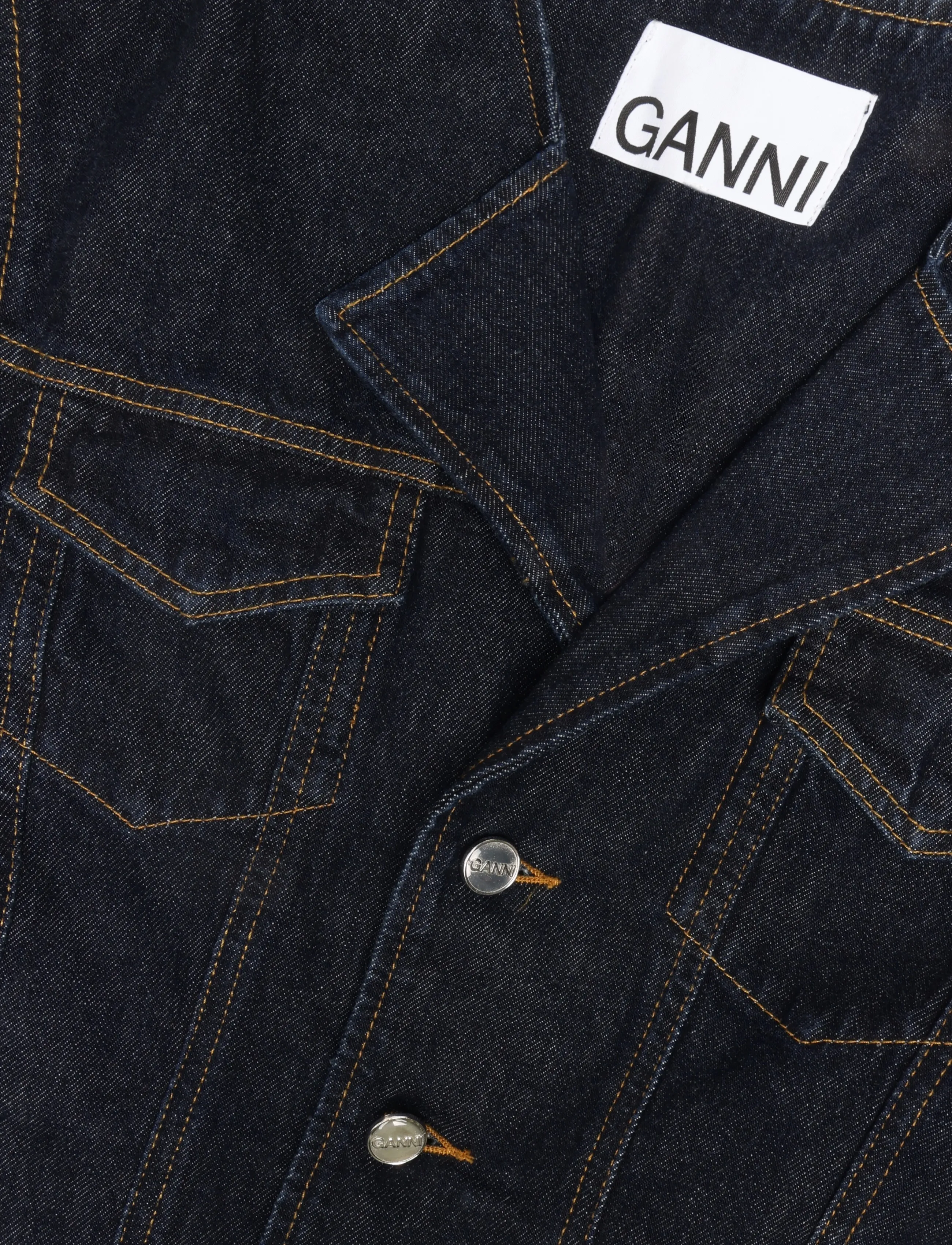 Ganni - Dark Rinse Denim Blazer - einreihige blazer - blue - 2