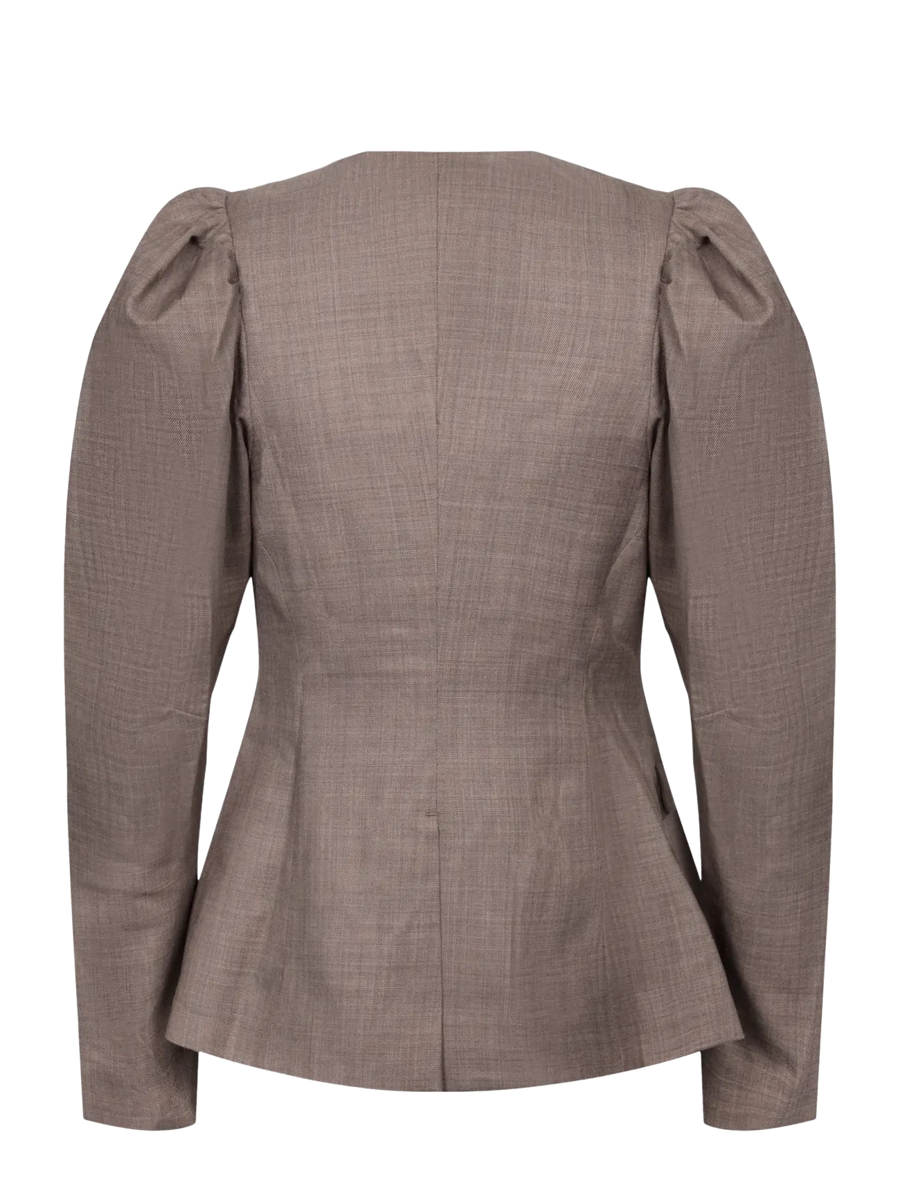 Ganni - Draped-Shoulder Checked Blazer - einreihige blazer - brown - 1