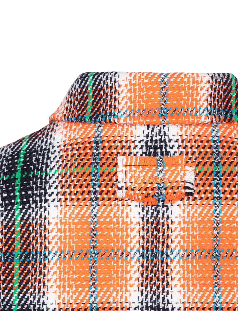 Ganni - Graphic Wool Check Blazer - einreihige blazer - orange - 2