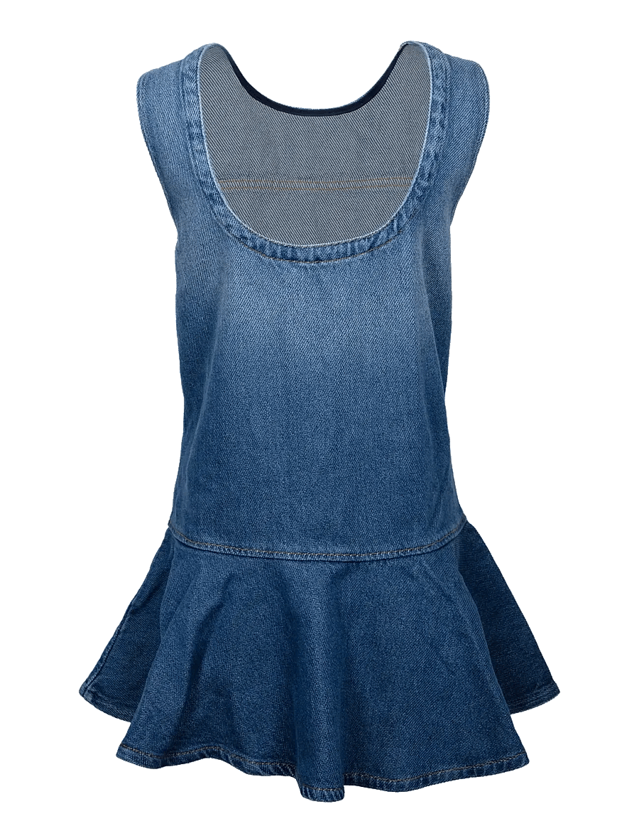 Ganni - Light Denim Mini Dress - jeanskleider - blue - 1