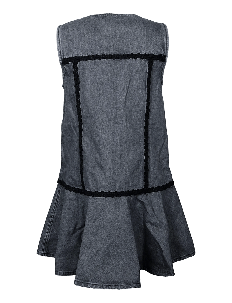 Ganni - Rigid Denim Mini Dress - sommerkjoler - grey - 1