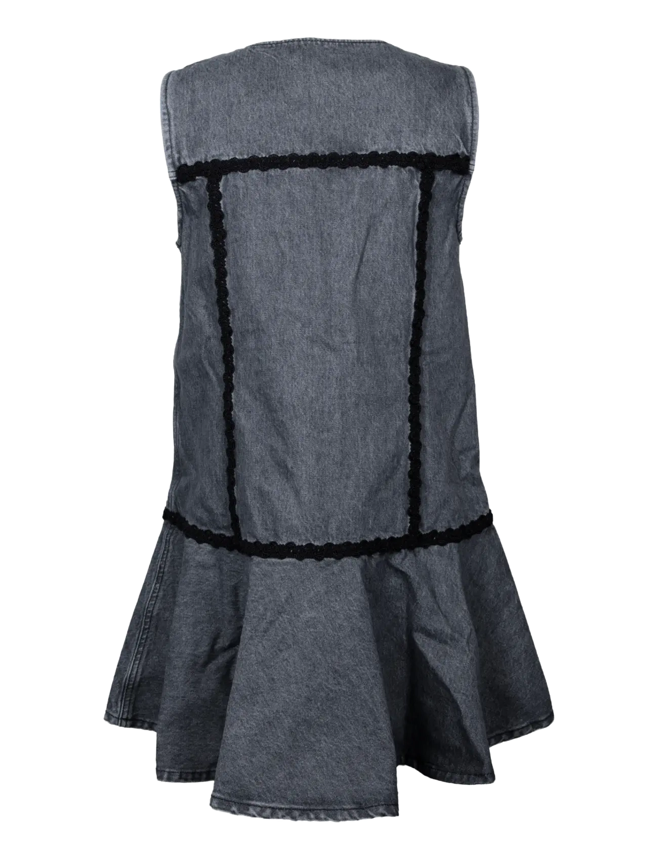 Ganni - Rigid Denim Mini Dress - summer dresses - grey - 1