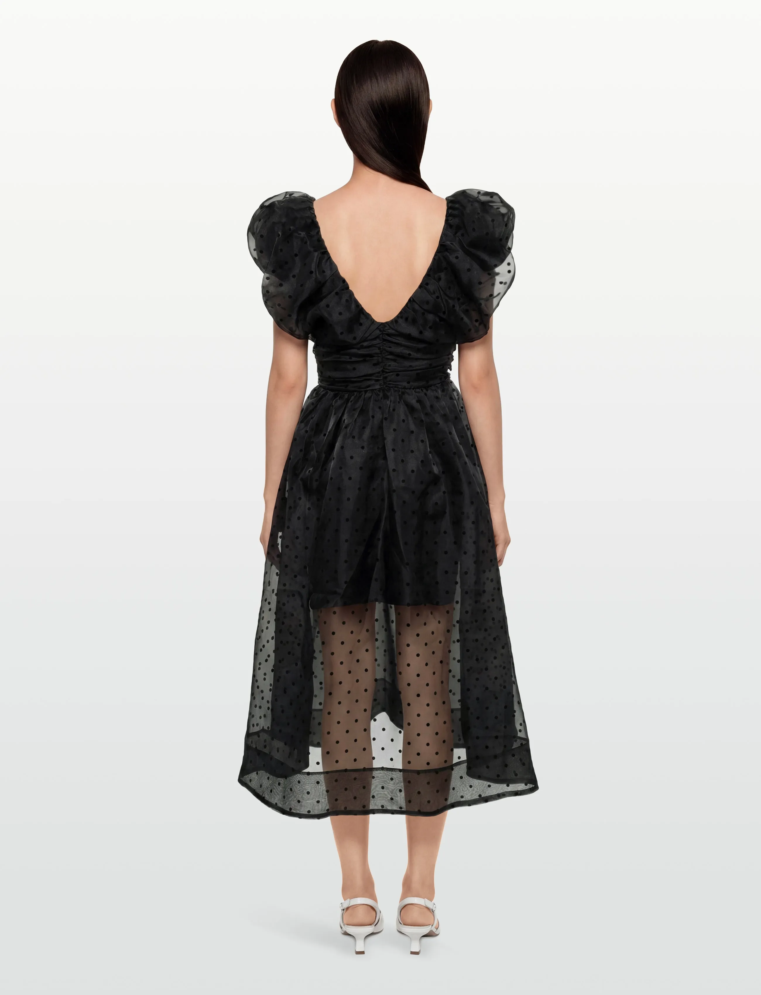 Flocked Organza Dress 4