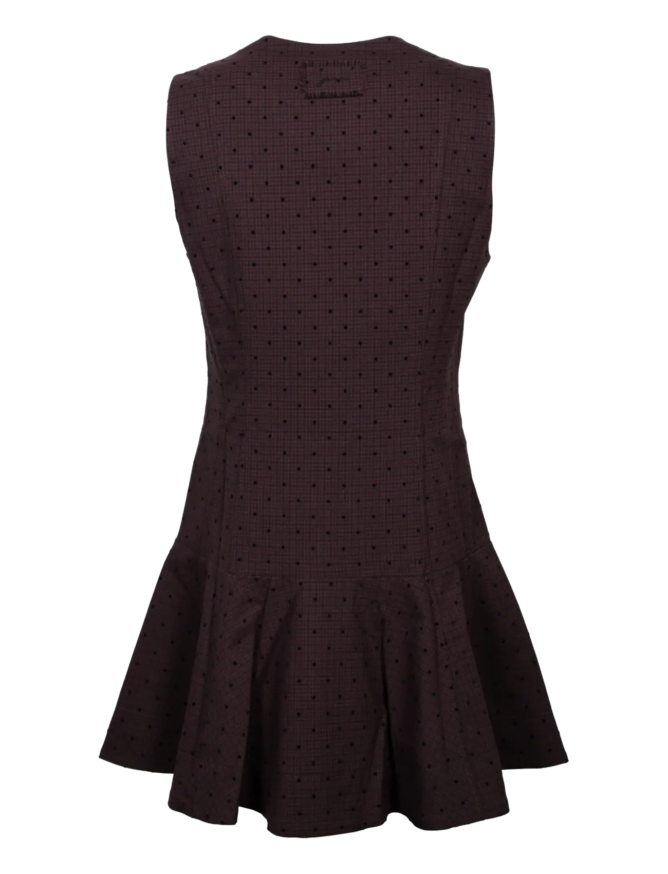 Ganni - Flock Check Suiting Dress - kurze kleider - brown - 1