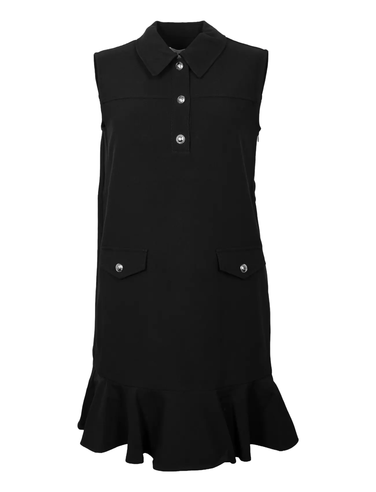 Ganni Ruffled Leopard Print Flocked Recycled Denim Mini Dress, 42, Dresses, Schwarz - Short Frauen