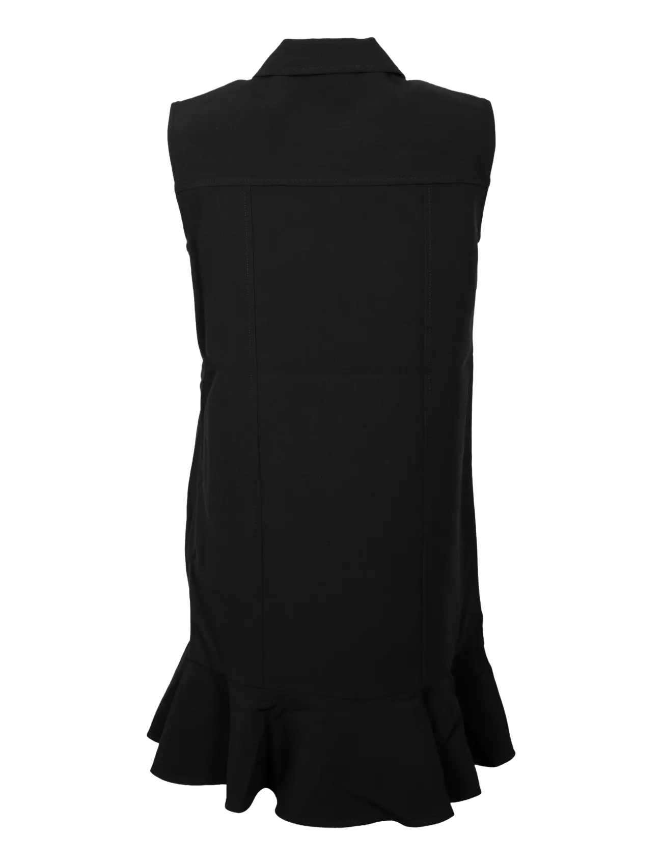 Ganni - Ruffled Leopard Print Flocked Recycled Denim Mini Dress - minikleidid - black - 1