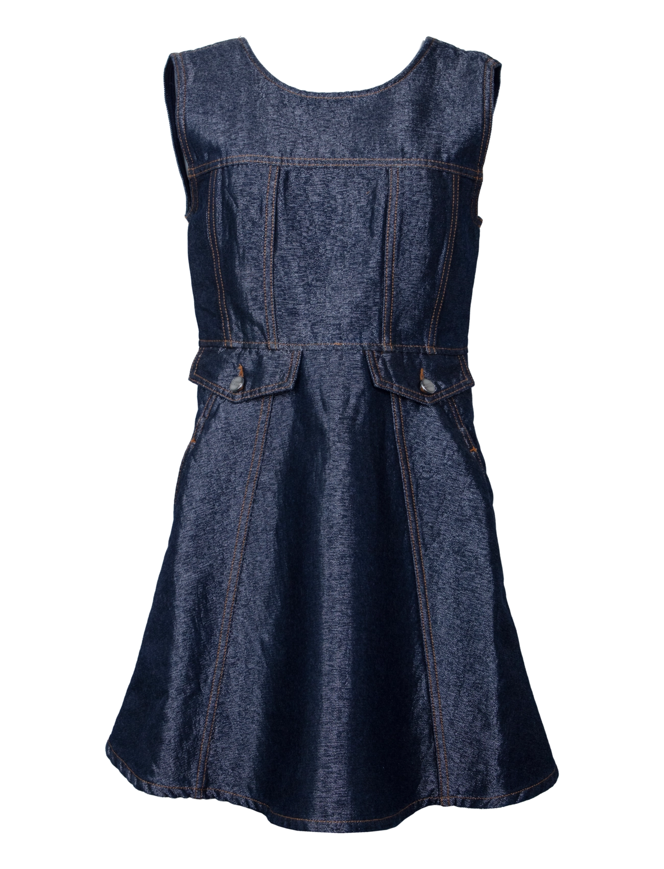 Ganni Mini Dress In Shiny Denim, 38, Dresses, Grau - Short Dress, Frauen