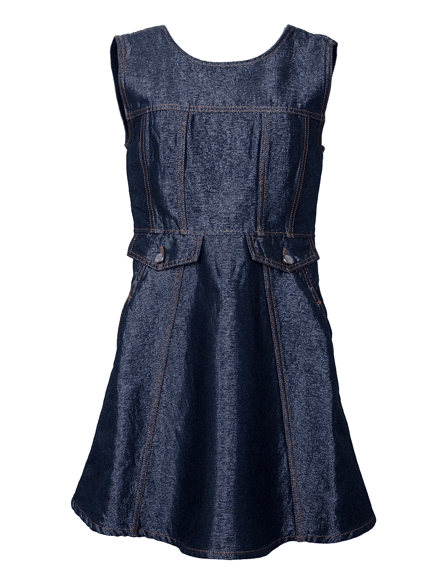 Ganni - Mini Dress In Shiny Denim - jeanskleider - blue - 0