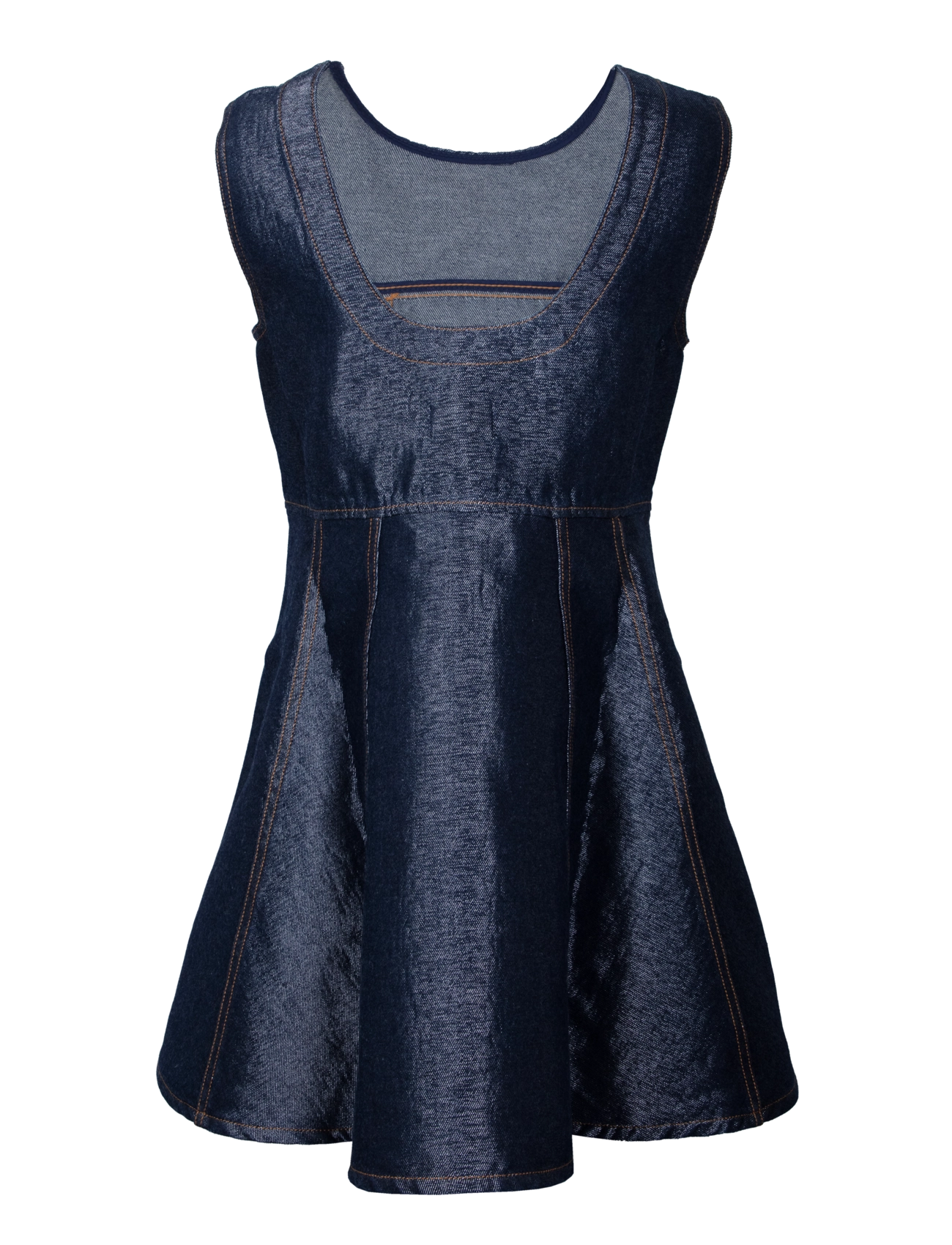 Ganni - Mini Dress In Shiny Denim - teksakleidid - blue - 1