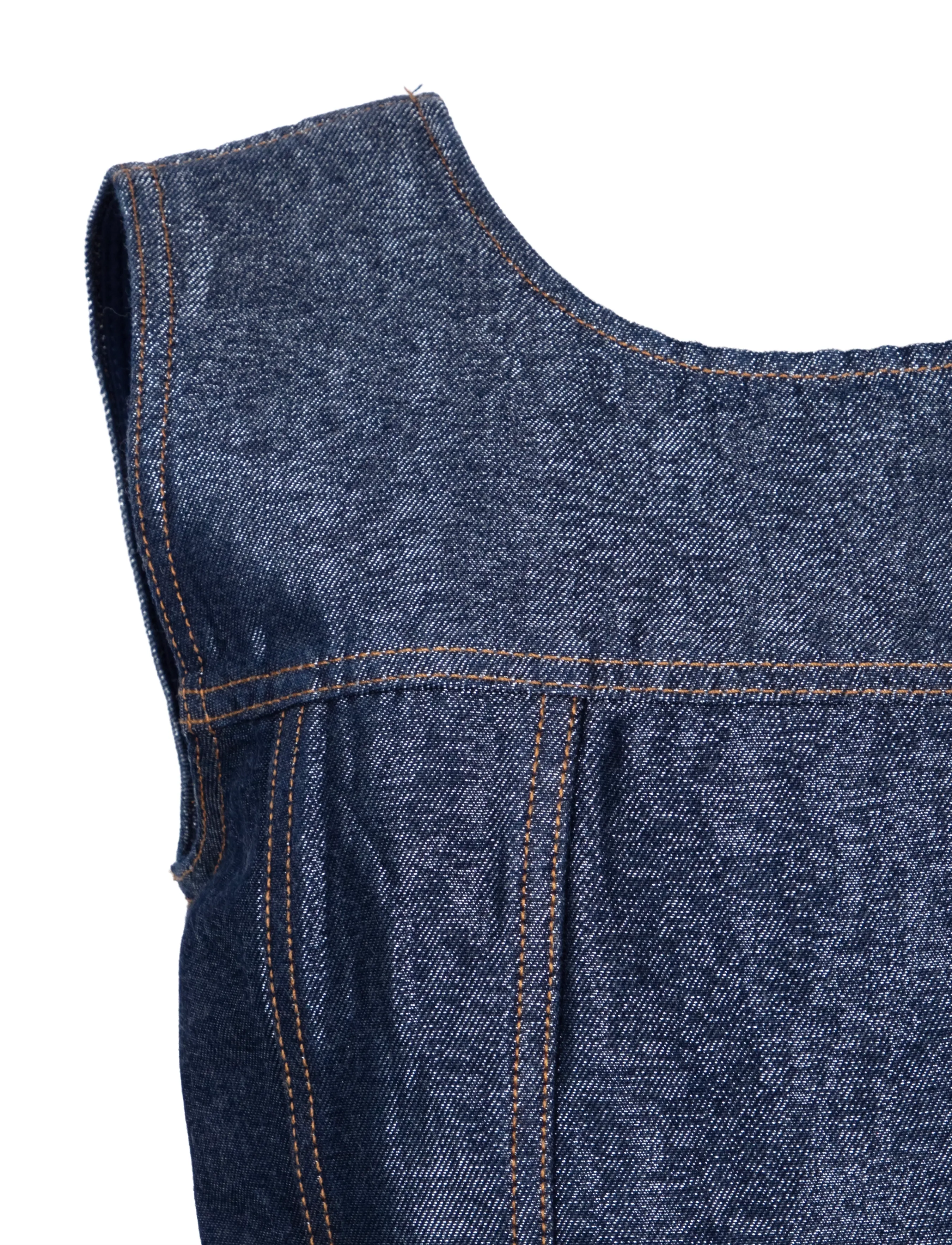 Ganni - Mini Dress In Shiny Denim - teksakleidid - blue - 2