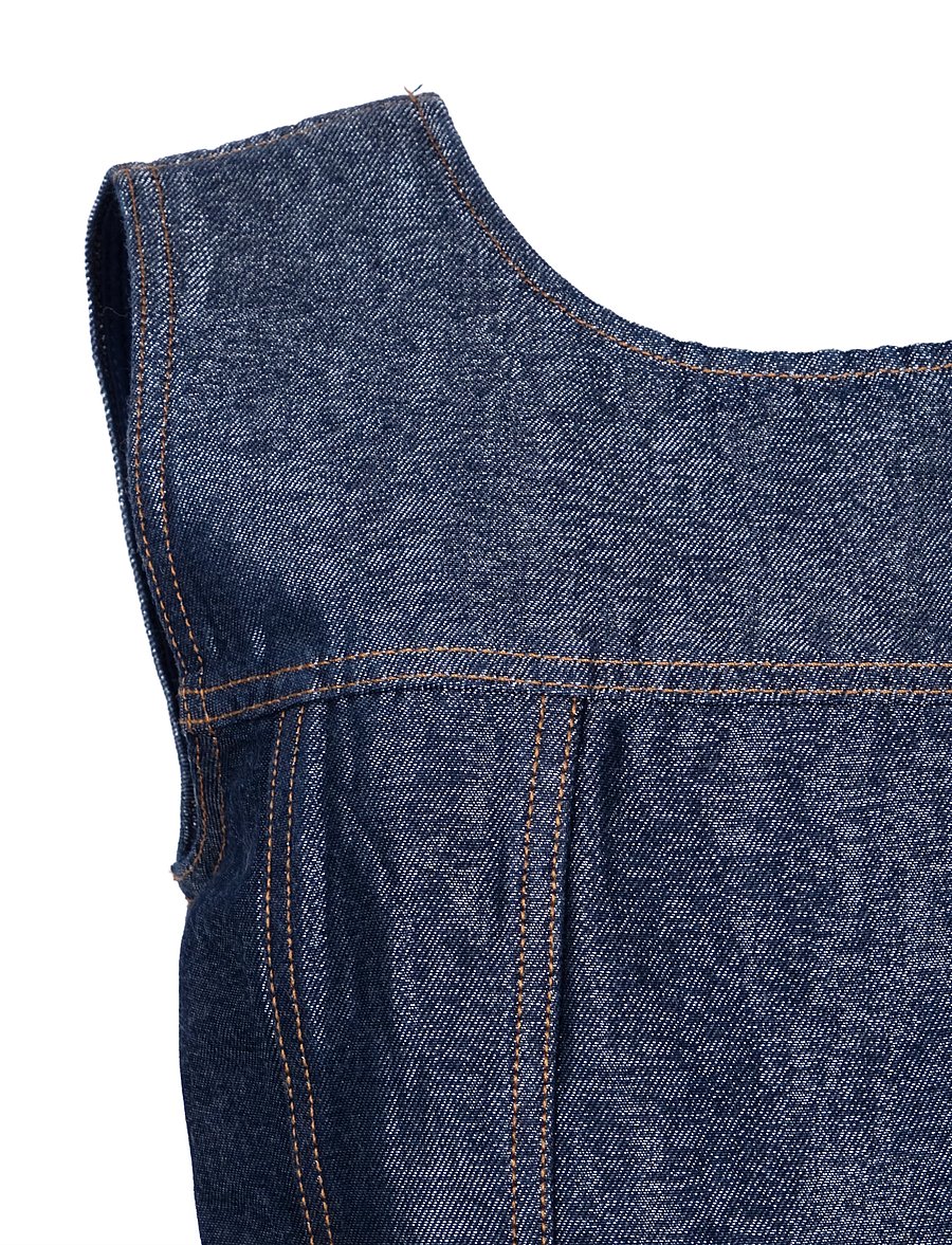 Ganni - Mini Dress In Shiny Denim - jeanskleider - blue - 2