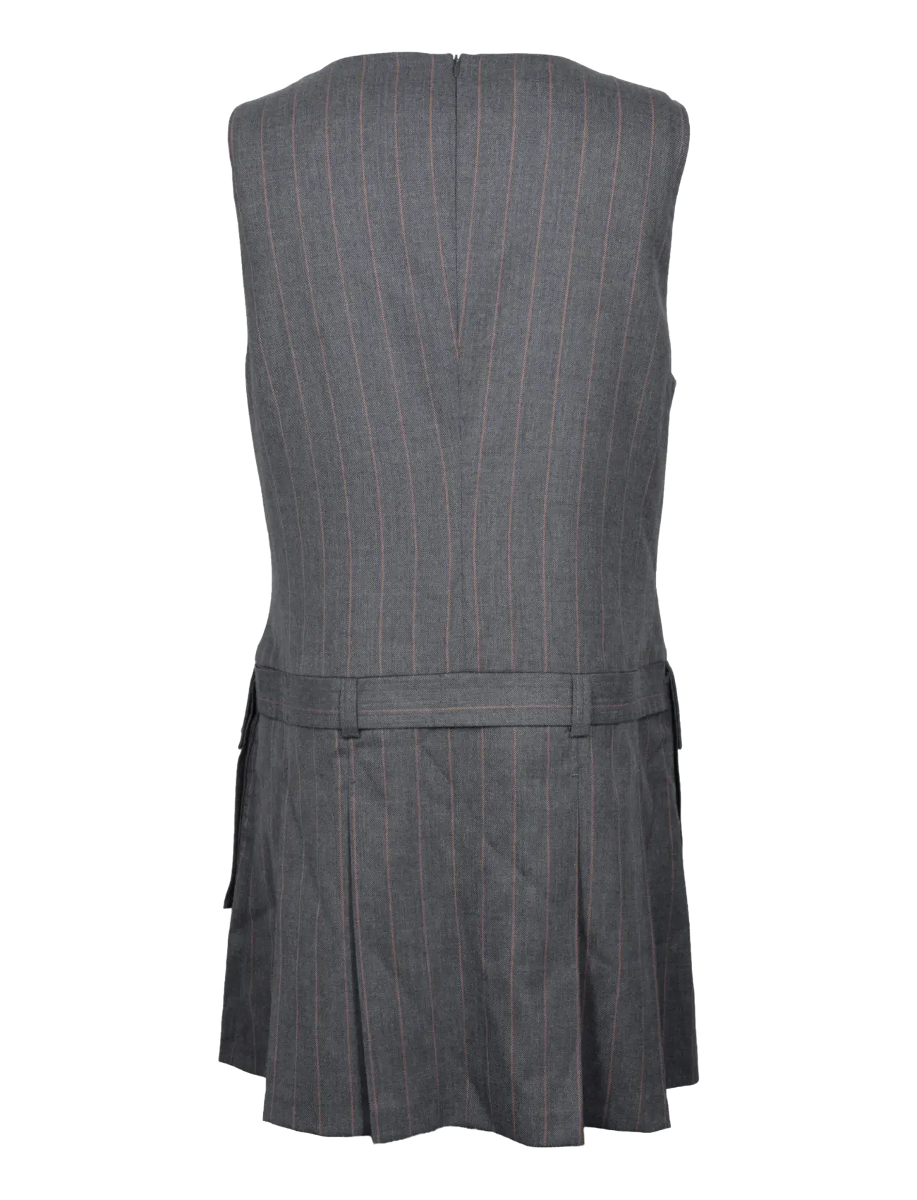 Ganni - Wool Stripe Belted Mini Dress - short dresses - grey - 1