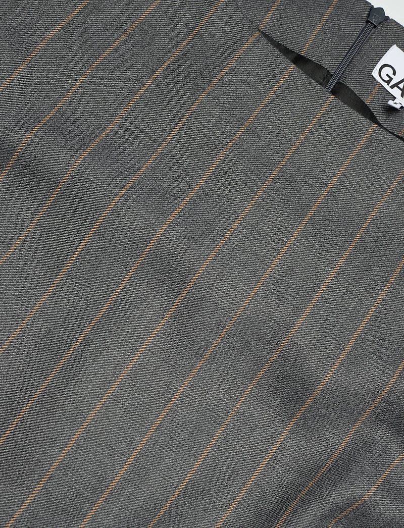 Ganni - Wool Stripe Belted Mini Dress - minikleidid - grey - 2