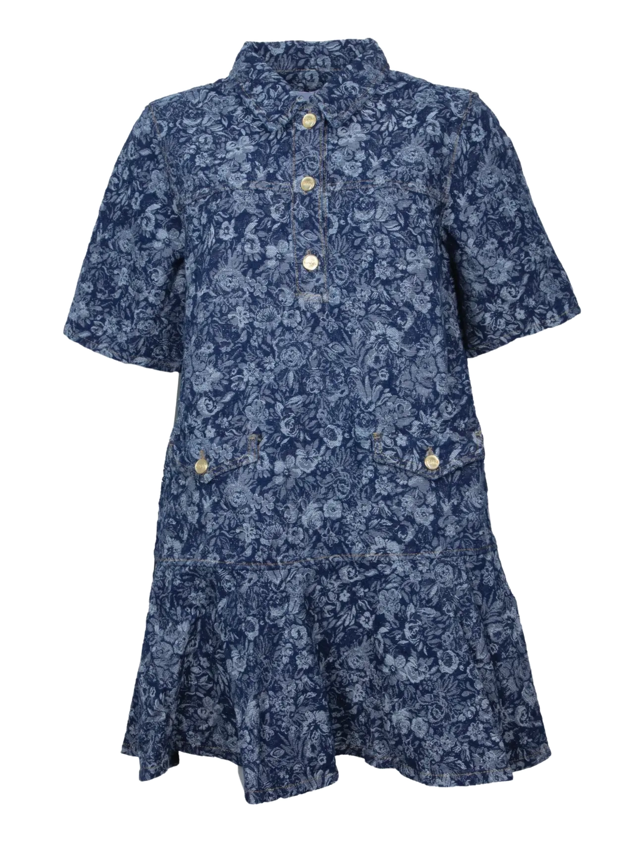 GANNI Tapestry Denim Mini Kleid Blau - 34 - Damen