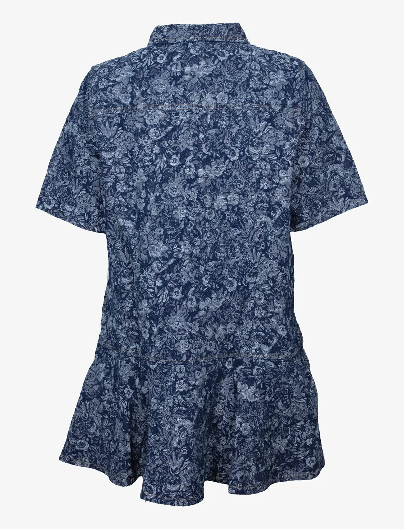 Ganni - Tapestry Denim Mini dress - skjortekjoler - blue - 1