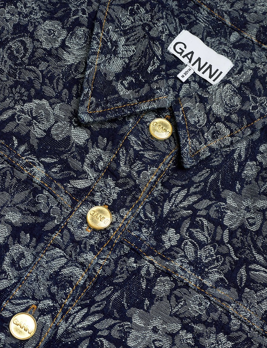 Ganni - Tapestry Denim Mini dress - hemdkleider - blue - 2