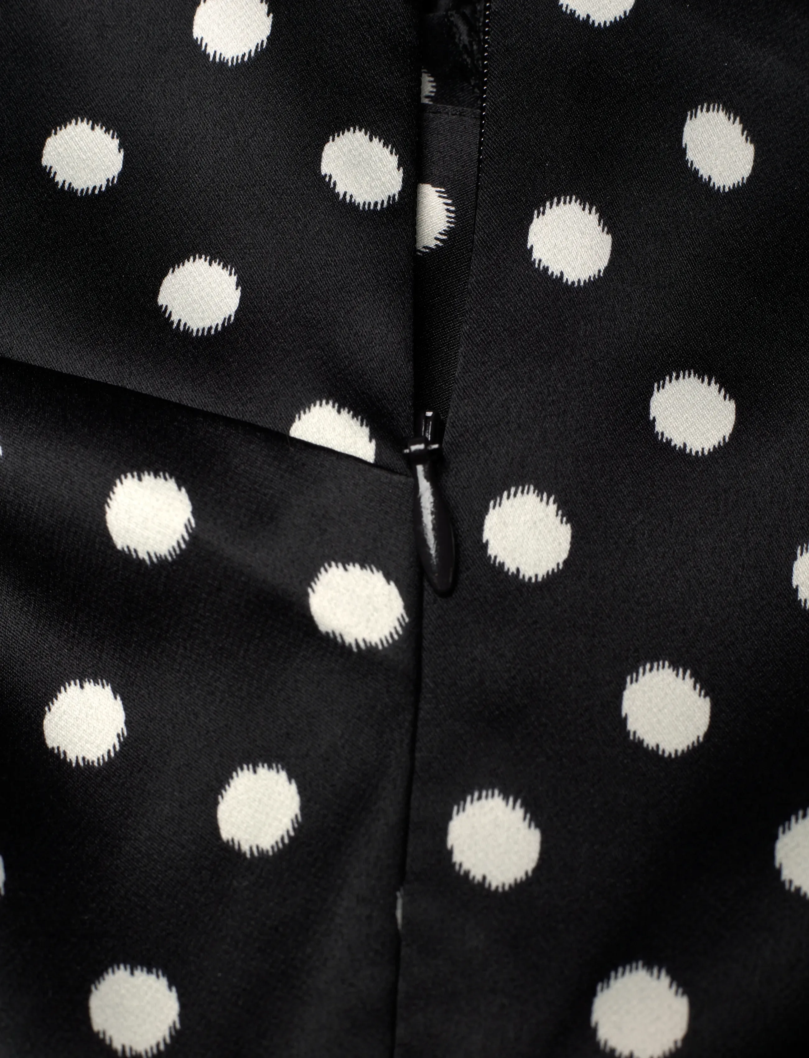 Ganni - Polka-Dot Satin Mini Dress - sommerkjoler - black - 3