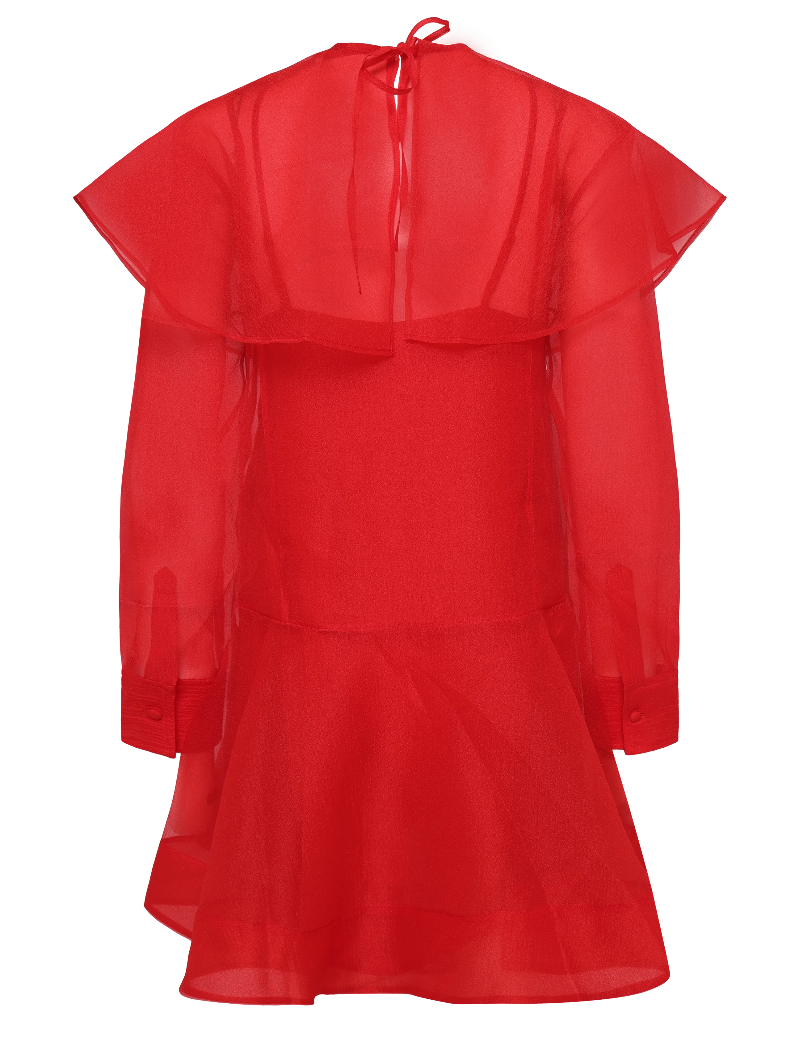Ganni - Organza Circle Collar Mini Dress - kurze kleider - red - 1