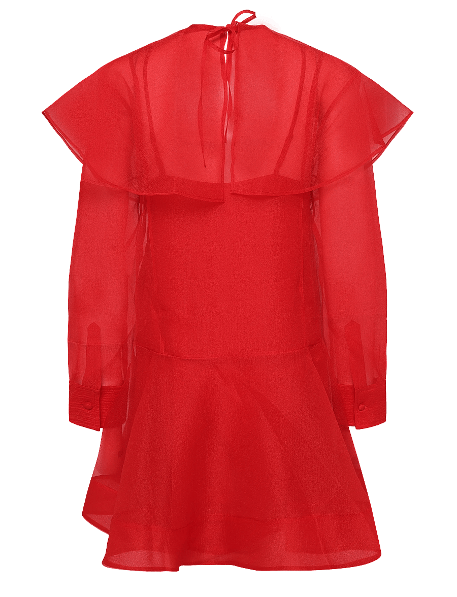 Ganni - Organza Circle Collar Mini Dress - kurze kleider - red - 1