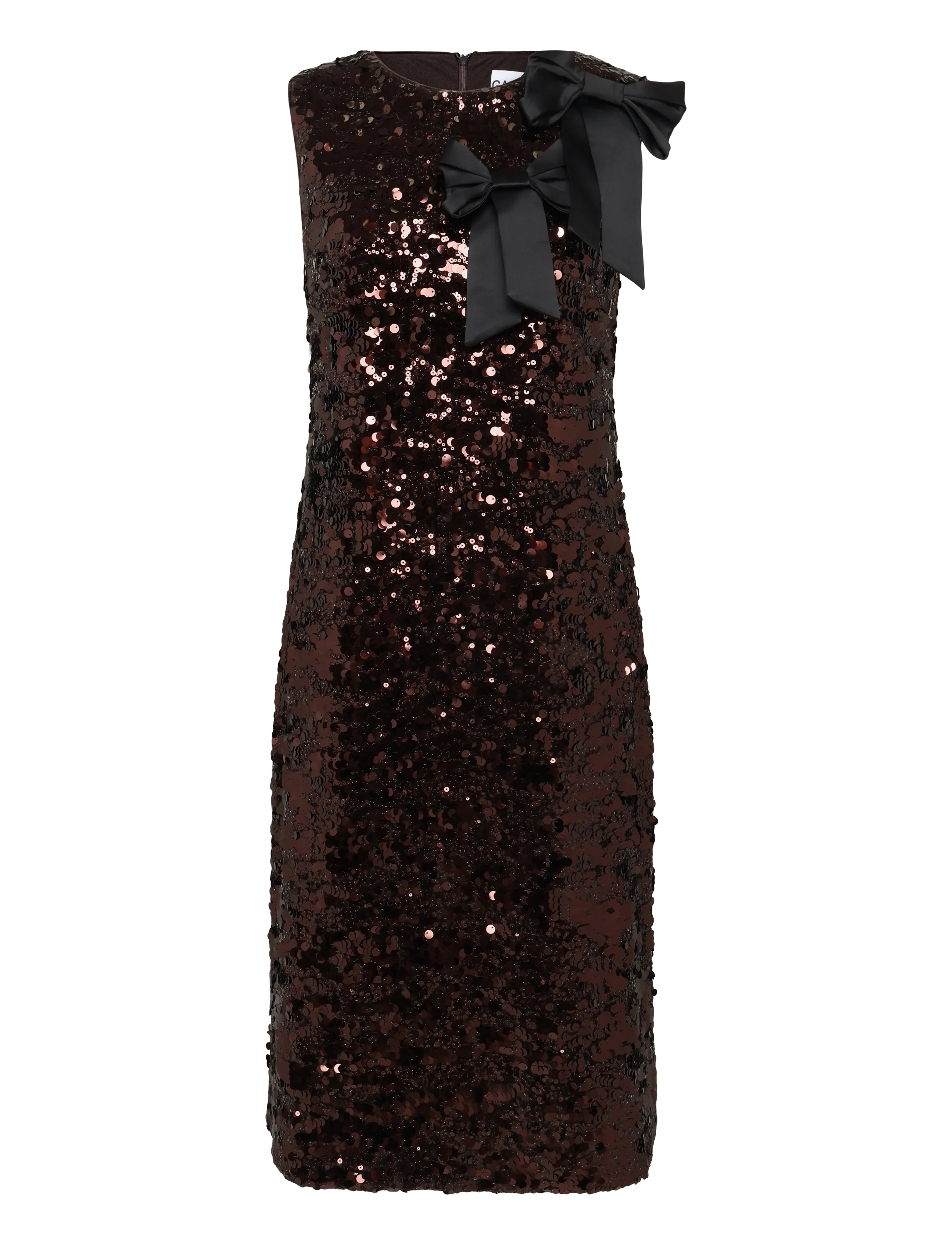 Ganni Brown Sequin Midi Dress - GANNI - BROWN / brown