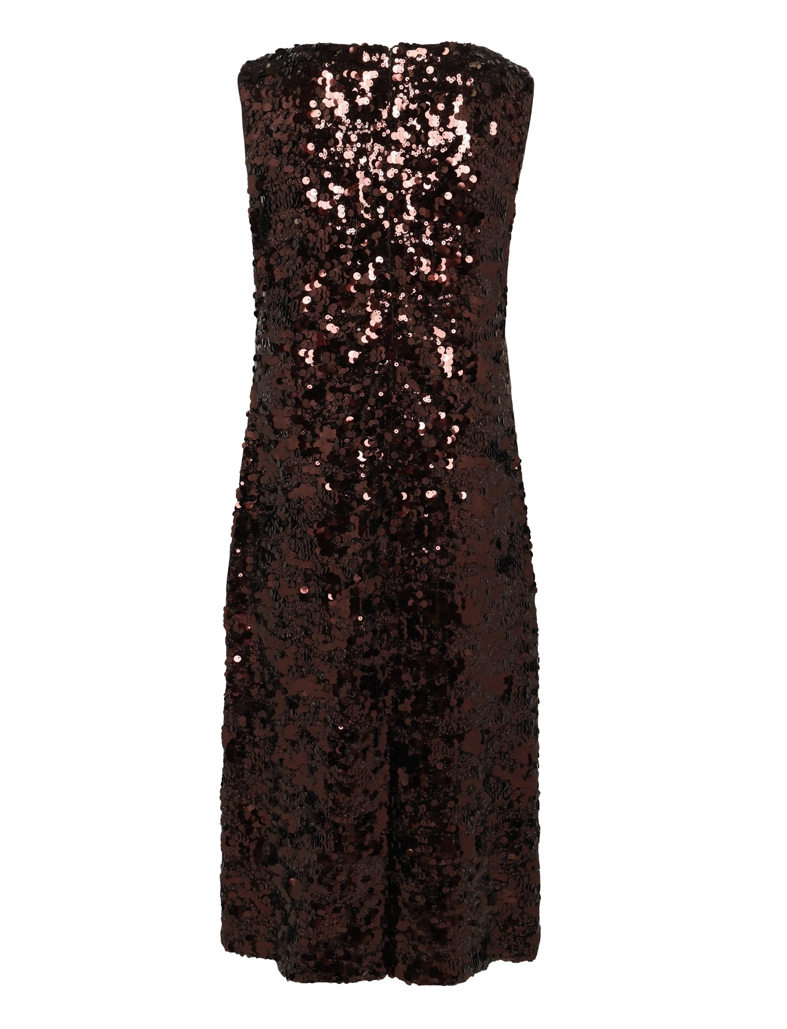 Ganni - Brown Sequin Midi Dress - paillettenkleider - brown - 1