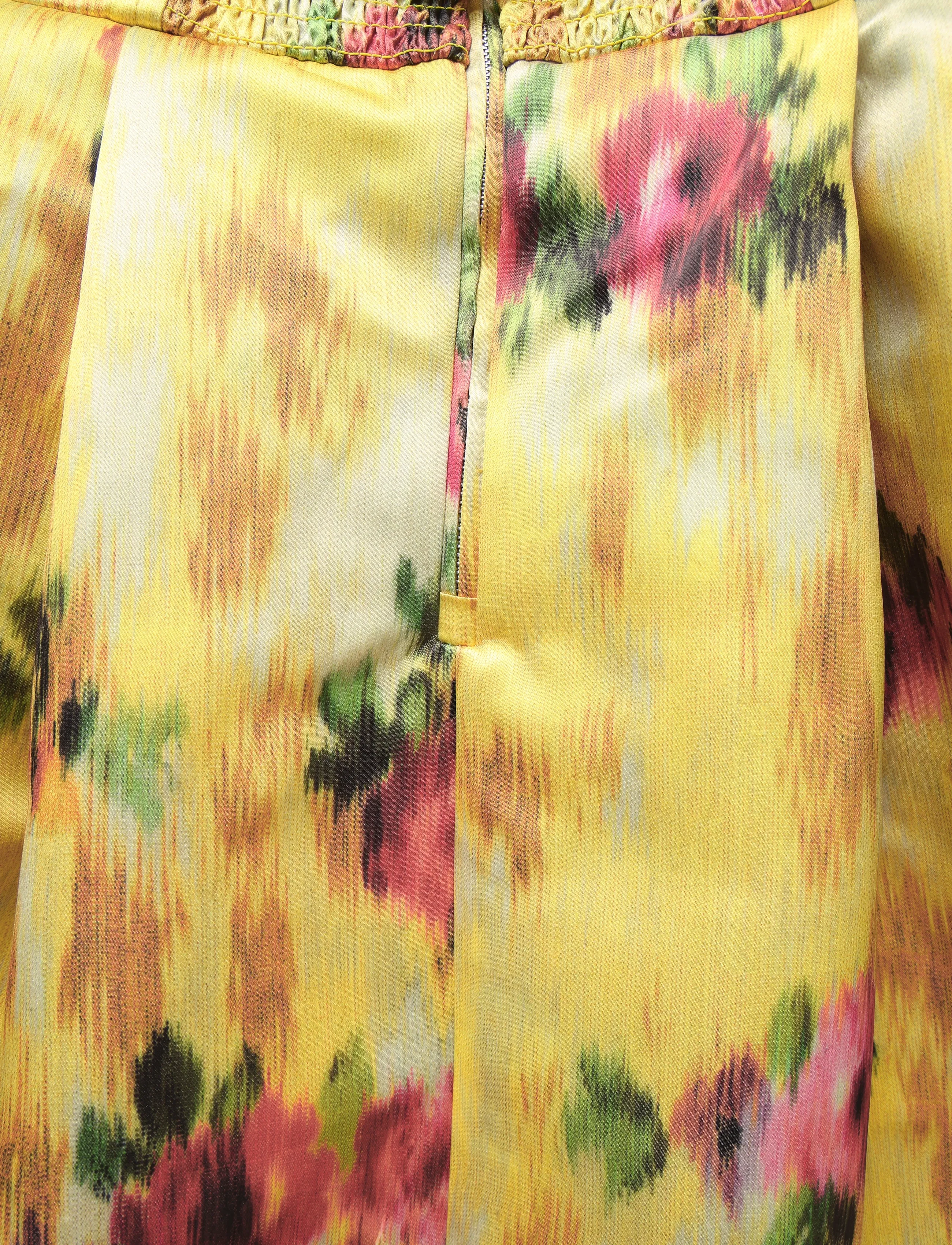 Ganni - Floral Print Duchesse Satin Belted Mini Dress - multicolored - 4