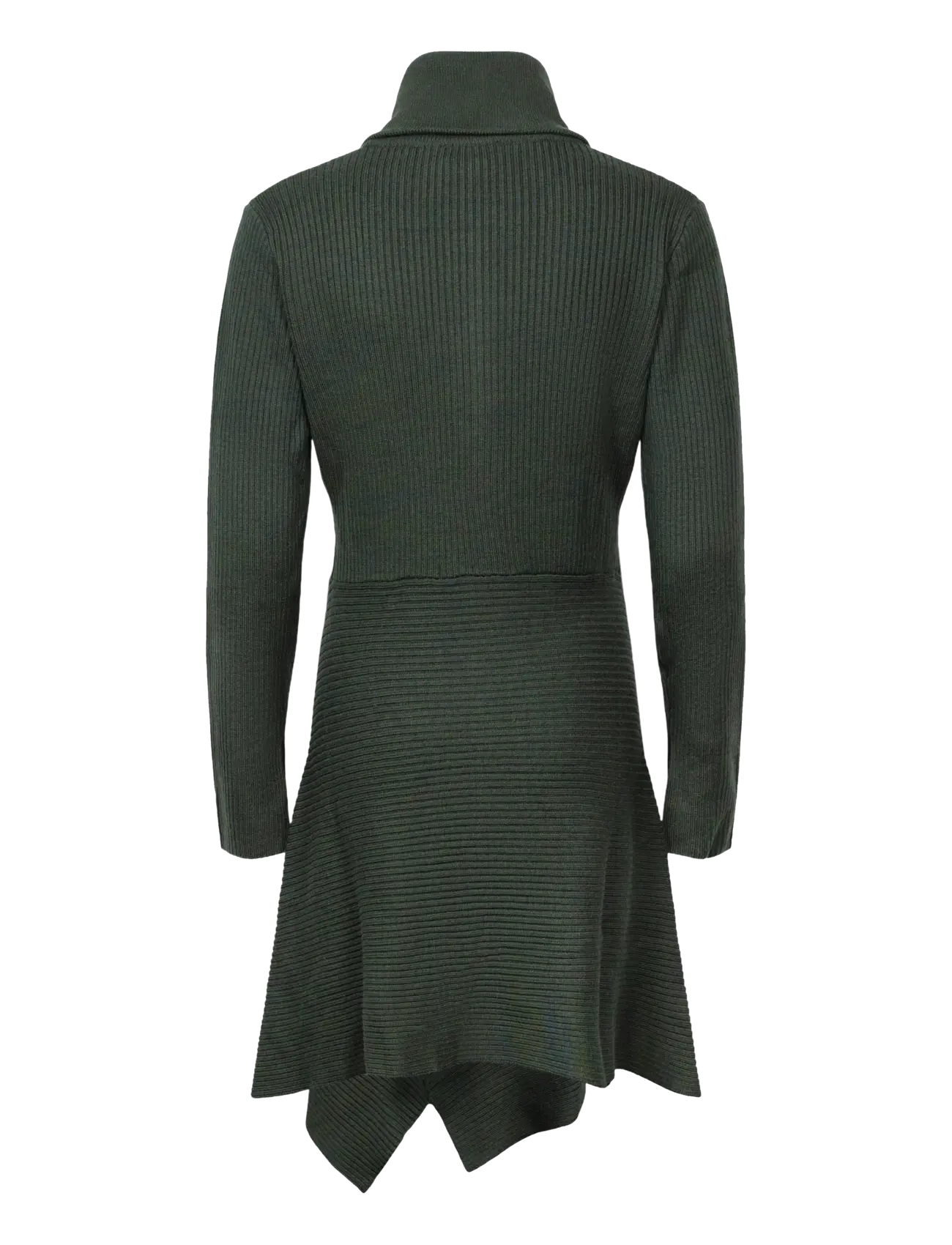 Ganni - Dress in Ribbed Merino - strickkleider - dark green - 1