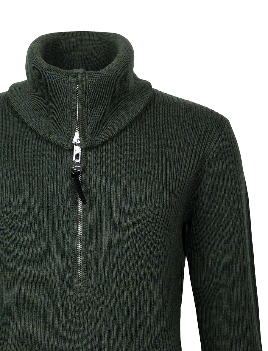 Ganni - Dress in Ribbed Merino - strickkleider - dark green - 2