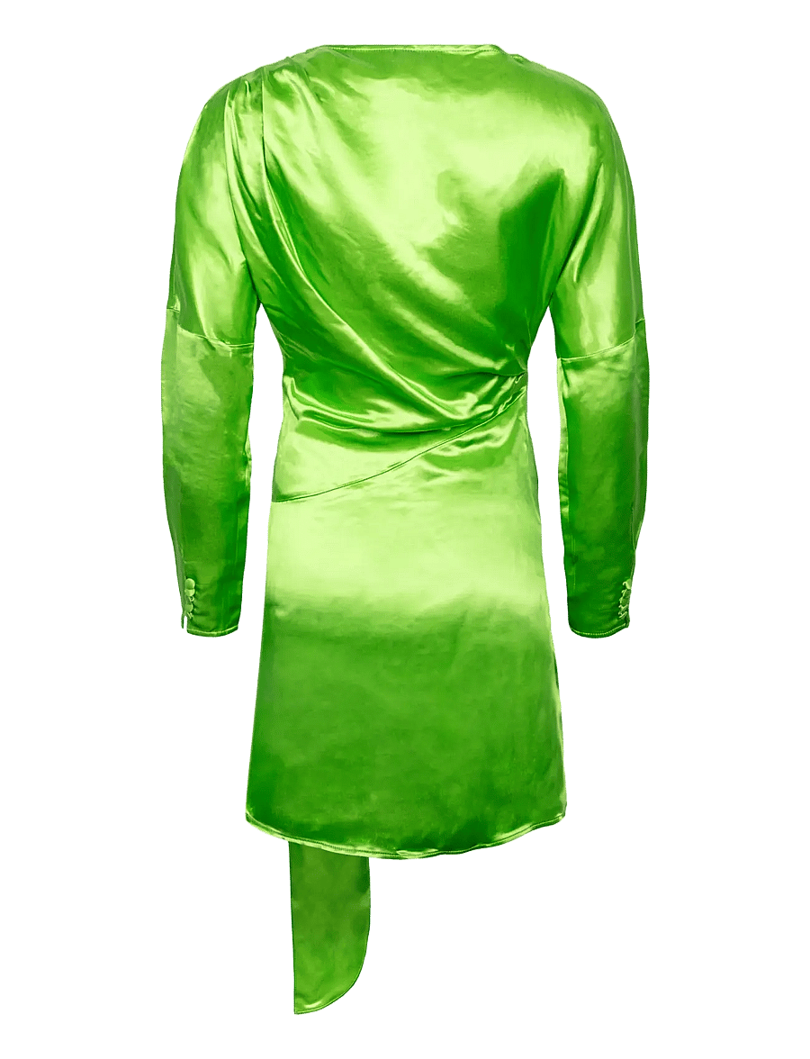 Ganni - Dress in Green Satin - cocktailkleider - green - 1