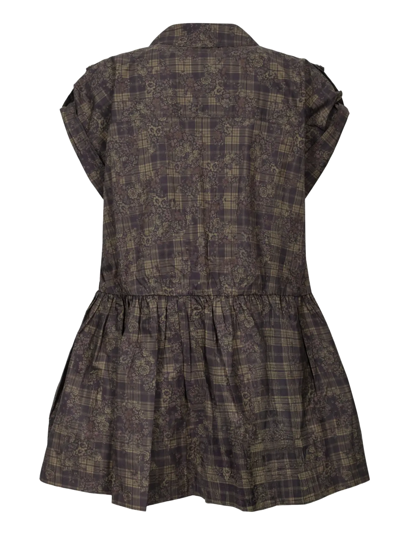Ganni - Dress in Printed Cotton - sommerkleider - gothic olive - 1