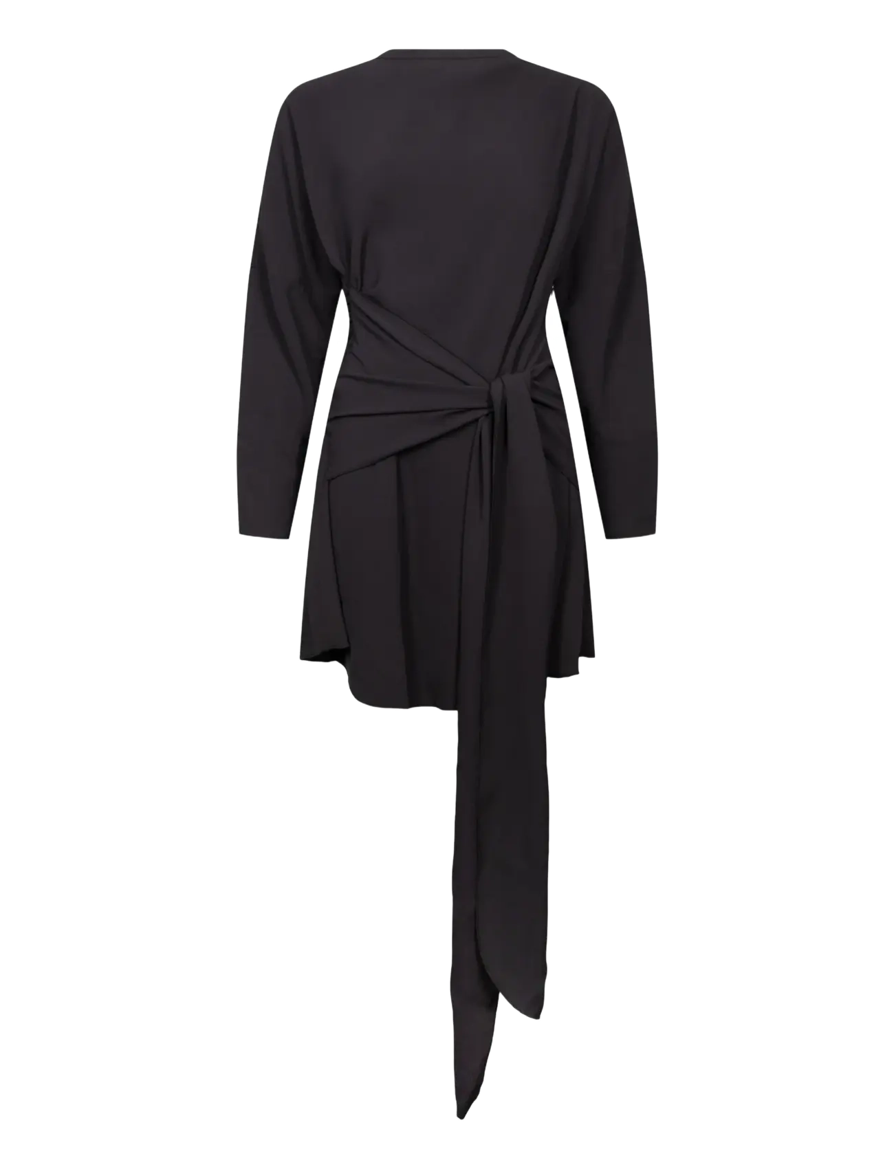 Ganni Cady Crepe Draped Mini Dress - Kurze Kleider - BLACK / black