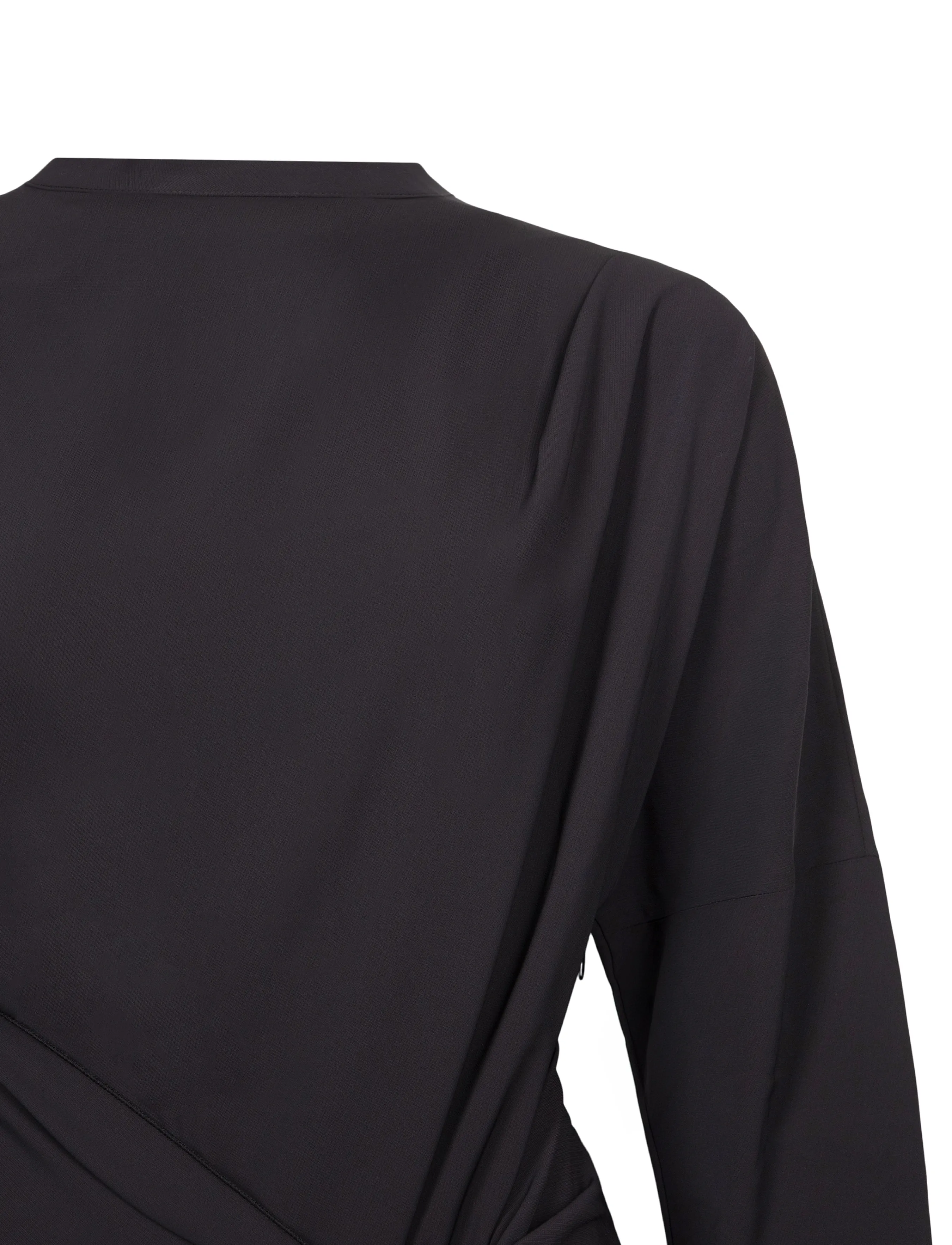 Ganni - Cady Crepe Draped Mini Dress - kurze kleider - black - 2